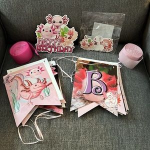 🎄 5 for $25 🎄Axolotl Birthday decorations